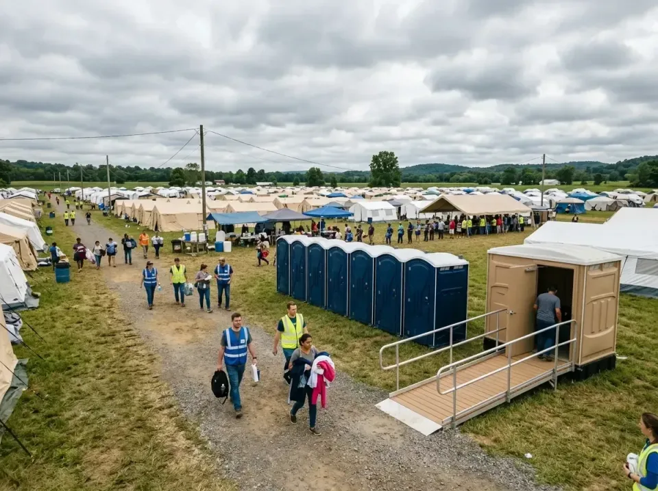 disaster-relief-camp-restrooms-010 — frequently asked questions, Dumpster & Portable Bathrooms Rental in White Hall, IL